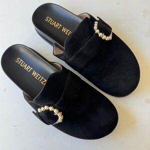 Stuart Weitzman black piper clogs size 6